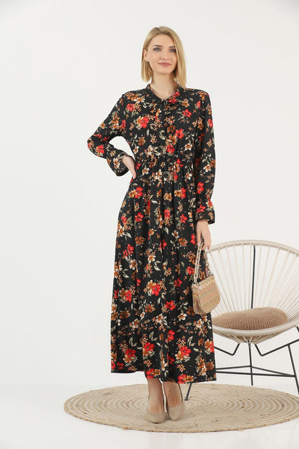 Women's Floral Print Printed Maxi Dress - MWMSD142