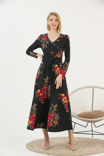 Women's Floral Print Printed Maxi Dress - MWMSD143