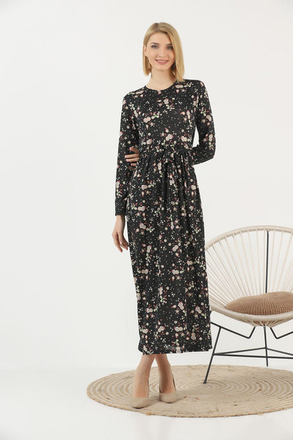 Women's Floral Print Printed Maxi Dress - MWMSD148