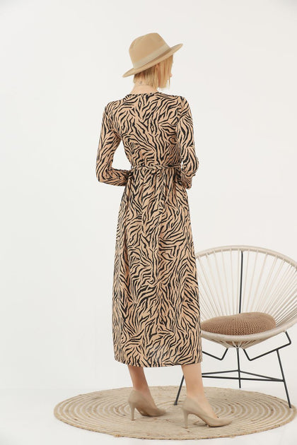 Women's Animal Print Printed Maxi Dress - MWMSD146