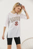 Women's Oversized Printed Detail Cotton T-Shirt MEPST495