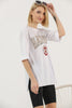 Women's Oversized Printed Detail Cotton T-Shirt MEPST495