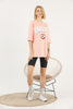 Women's Oversized Printed Detail Cotton T-Shirt MEPST496