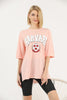 Women's Oversized Printed Detail Cotton T-Shirt MEPST496