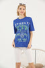 Women's Oversized Printed Detail Cotton T-Shirt MEPST482