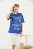 Women's Oversized Printed Detail Cotton T-Shirt MEPST482