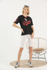 Women's Oversized Printed Detail Cotton T-Shirt MEPST485