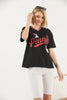 Women's Oversized Printed Detail Cotton T-Shirt MEPST485