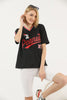 Women's Oversized Printed Detail Cotton T-Shirt MEPST485