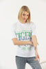 Women's Oversized Printed Detail Cotton T-Shirt MEPST484