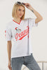 Women's Oversized Printed Detail Cotton T-Shirt MEPST486