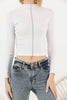 Women's Contrast Stitch Knit Detail Top - WST262