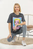Women's Oversized Printed Detail Cotton T-Shirt MEPST489