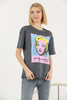 Women's Oversized Printed Detail Cotton T-Shirt MEPST489