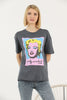 Women's Oversized Printed Detail Cotton T-Shirt MEPST489