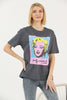 Women's Oversized Printed Detail Cotton T-Shirt MEPST489
