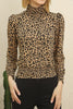 Women's Shirred Neck Detail Printed Top - WST275