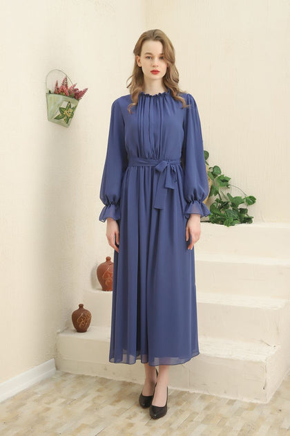 Women's Chiffon Overlay Premium Tailored Maxi Dress - MWMSD151