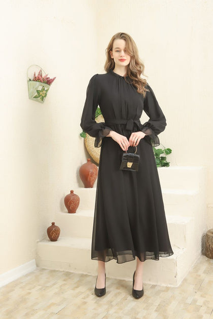 Women's Chiffon Overlay Premium Tailored Maxi Dress - MWMSD153