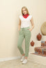 Women's Ankle Fold Detail Jogger Pants - MWJP122