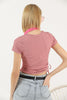 Women's Textured Detail Tie Up T-Shirt MEPST503