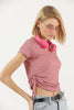 Women's Textured Detail Tie Up T-Shirt MEPST503