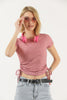 Women's Textured Detail Tie Up T-Shirt MEPST503