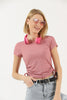Women's Textured Detail Tie Up T-Shirt MEPST503