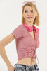 Women's Textured Detail Tie Up T-Shirt MEPST506