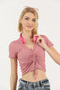 Women's Textured Detail Tie Up T-Shirt MEPST506