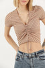 Women's Textured Detail Tie Up T-Shirt MEPST507