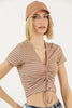 Women's Textured Detail Tie Up T-Shirt MEPST507