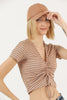 Women's Textured Detail Tie Up T-Shirt MEPST507