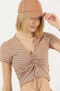 Women's Textured Detail Tie Up T-Shirt MEPST507