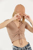 Women's Textured Detail Tie Up T-Shirt MEPST507