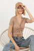 Women's Textured Detail Tie Up T-Shirt MEPST507