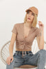 Women's Textured Detail Tie Up T-Shirt MEPST507