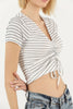 Women's Textured Detail Tie Up T-Shirt MEPST508