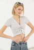 Women's Textured Detail Tie Up T-Shirt MEPST508