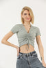 Women's Textured Detail Tie Up T-Shirt MEPST510