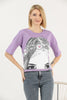 Women's Cotton Printed Detail T-Shirt MEPST512
