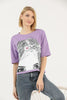 Women's Cotton Printed Detail T-Shirt MEPST512