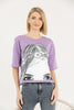 Women's Cotton Printed Detail T-Shirt MEPST512