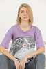 Women's Cotton Printed Detail T-Shirt MEPST512