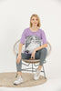 Women's Cotton Printed Detail T-Shirt MEPST512