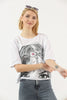 Women's Cotton Printed Detail T-Shirt MEPST514