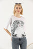 Women's Cotton Printed Detail T-Shirt MEPST514