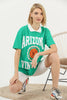 Women's Oversized Contrast Collar Printed Detail Cotton T-Shirt MEPST540