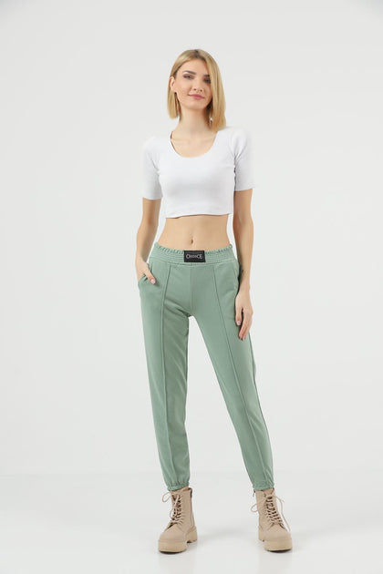 Women's Waistband Tag Detail Jogger Pants - MWJP132