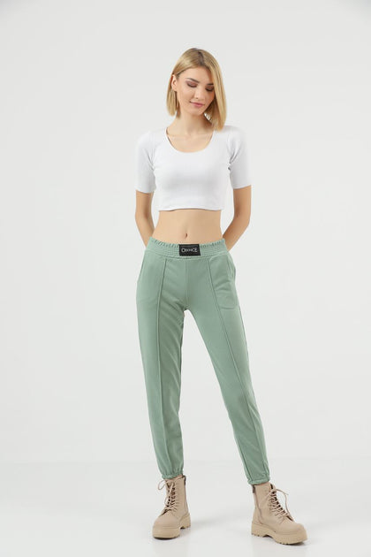 Women's Waistband Tag Detail Jogger Pants - MWJP132